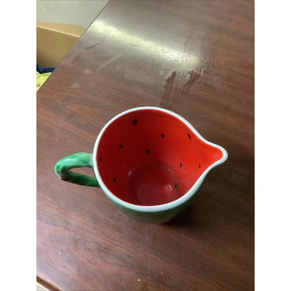 Ita-lica ARS Watermelon Pitcher Italian Pottery , Fruit 5.25x6”